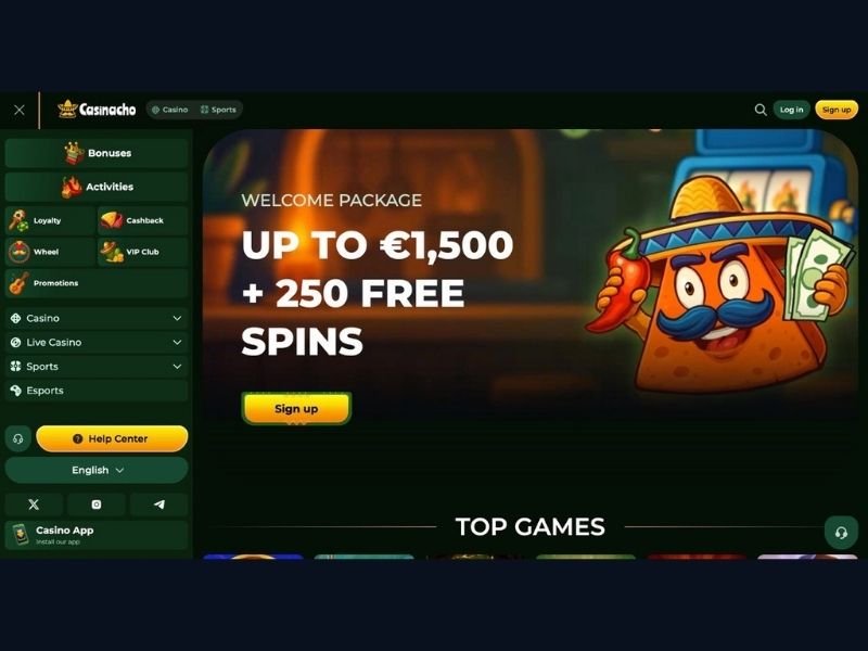 Tornei e ricarica domenicale di Casinacho Casino Nacho Casino per l'Italia